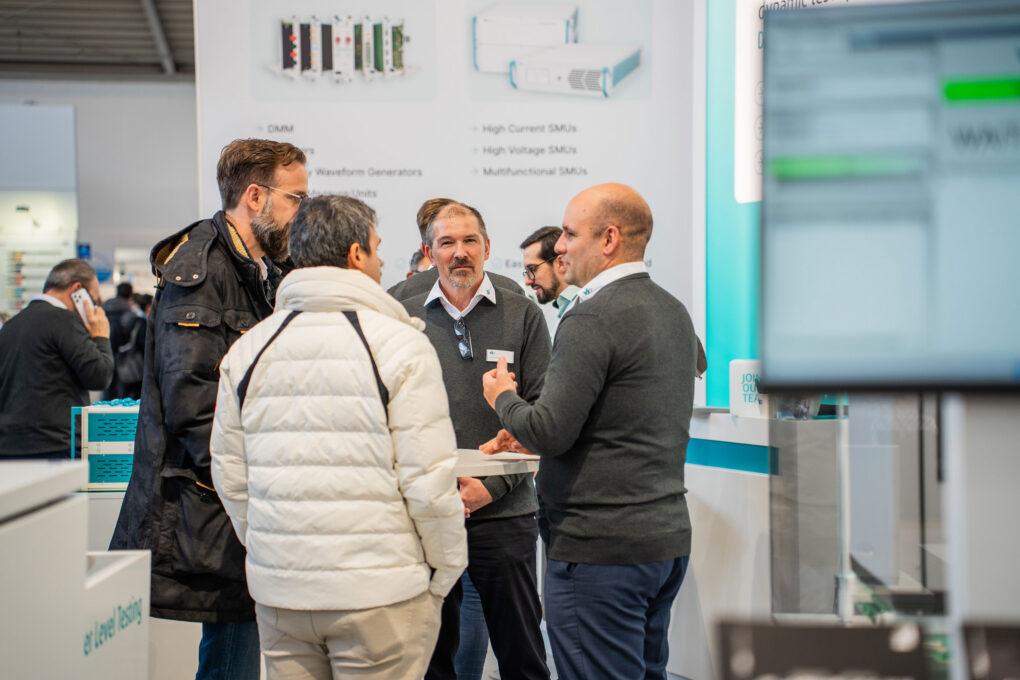 Many visitors at our booth at productronica 2025